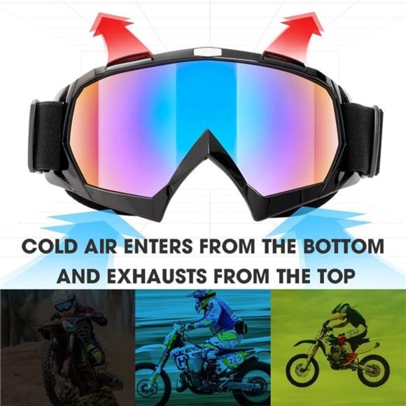 Adult Dirt Bike Goggles, 2-Pack ATV Motorcycle Goggles for Men & Women, Wide - Picture 3 of 7